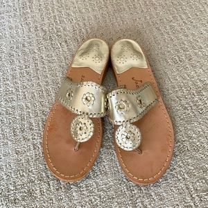 Jack Rogers Sandals in Platinum Leather